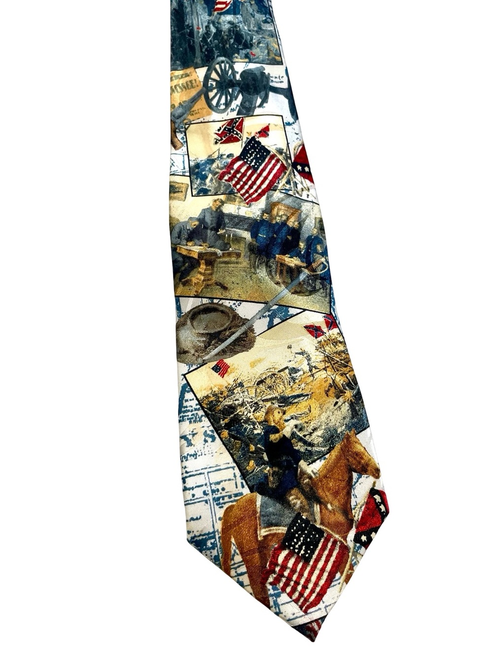 Steven Harris Handmade Civil War Historical Collage Novelty Necktie
